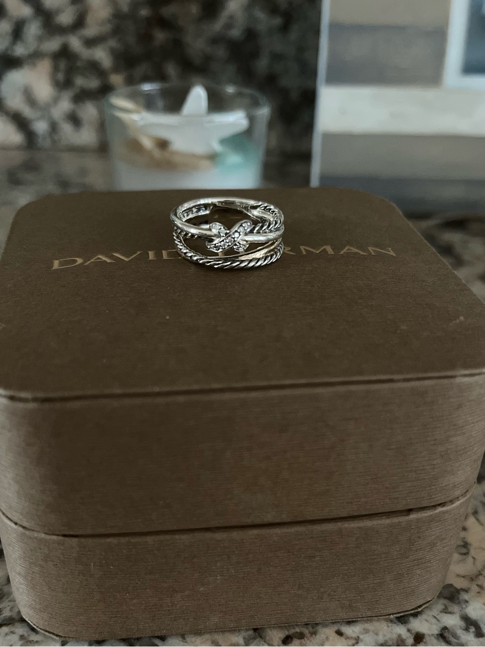 🎀DAVID YURMAN🎀 X Crossover Band w/Diamonds! NWT! Size 6!